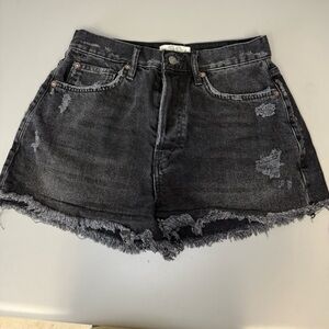 We the Free Women’s‎ Size 28 black denim cheeky cutoff buttonfly shorts